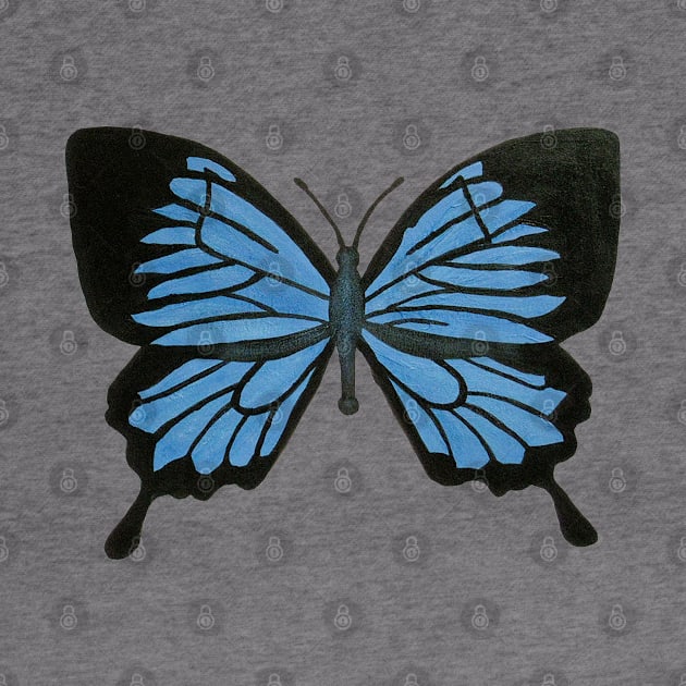 Blue Butterfly by Del Doodle Design